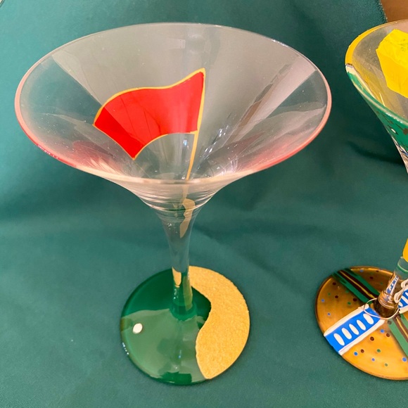 Lolita painted martini glasses GOLF / BIRTHDAY - Picture 2 of 4